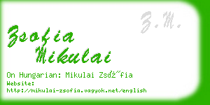 zsofia mikulai business card